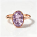 Oval Lavender Amethyst Rose Gold Ring