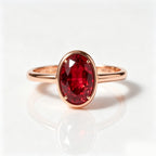 Oval Ruby Bezel Rose Gold Ring