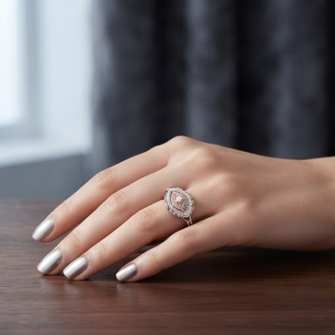 Marquise Crystal Filigree Two-Tone Ring