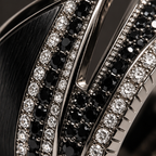 Black and White Pave Bypass Statement Ring