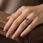 Oval Lavender Amethyst Rose Gold Ring