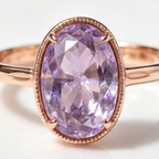 Oval Lavender Amethyst Rose Gold Ring