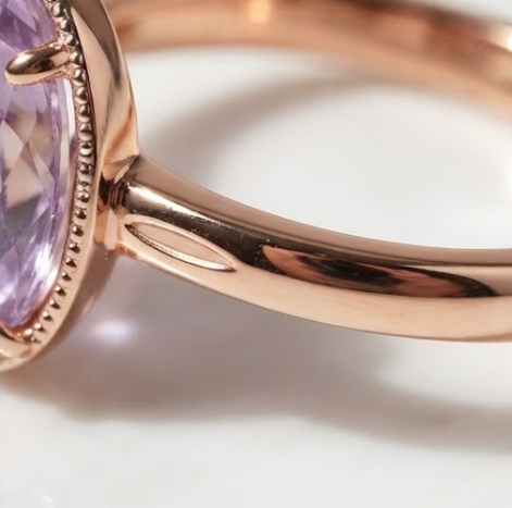 Oval Lavender Amethyst Rose Gold Ring