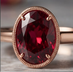 Oval Ruby Bezel Rose Gold Ring