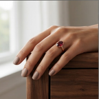 Oval Ruby Bezel Rose Gold Ring